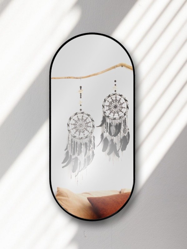 Зеркало навесное Z-16 110х50 см с черной рамкой без подсветки