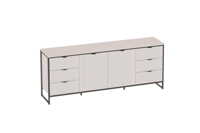 Тумба 2 дв 6 ящ "Нора" гостиная с глухими дверями Персидский жемчуг